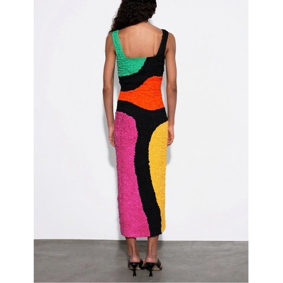 Mara Hoffman Midi Popcorn Ramona Colorblock Dress - Picture 5 of 7